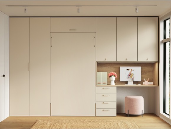 Dormitorio con cama abatible vertical 90cm Flow de Jotajotape - 1