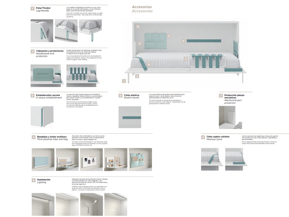 Dormitorio con cama abatible vertical 90cm Flow 24 de jotajotape - 4