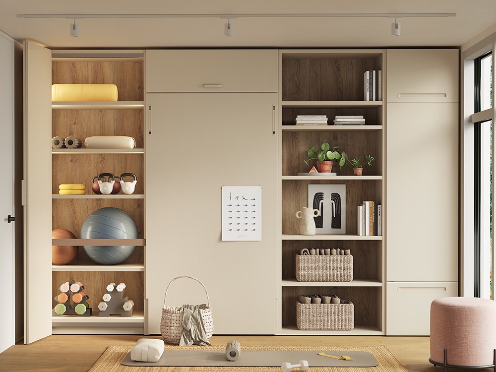 Dormitorio con cama abatible vertical 90cm Flow 24 de jotajotape - 1