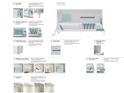 Dormitorio con cama abatible vertical 150cm Flow 24 jotajotape - 6