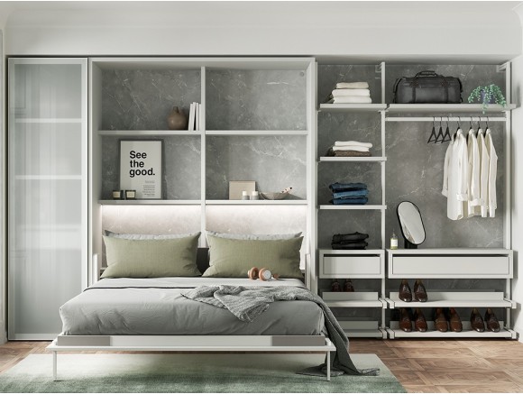 Dormitorio con cama abatible vertical 150cm Flow 26 de Jotajotape - 1