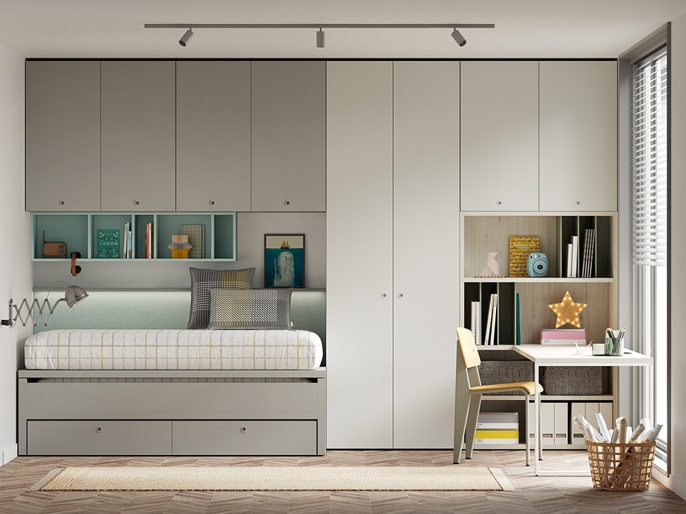 Dormitorio con cama compacta Flow 31-32 de Jotajotape - 1
