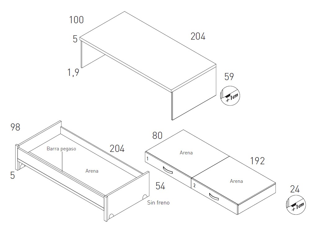 Dormitorio con cama compacta Flow 32 de Jotajotape - 3