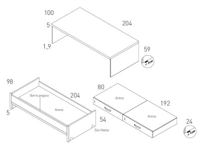 Dormitorio con cama compacta Flow 32 de Jotajotape - 3