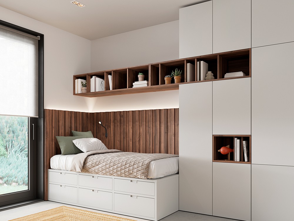 Dormitorio con cama compacta Flow 33 de Jotajotape - 1