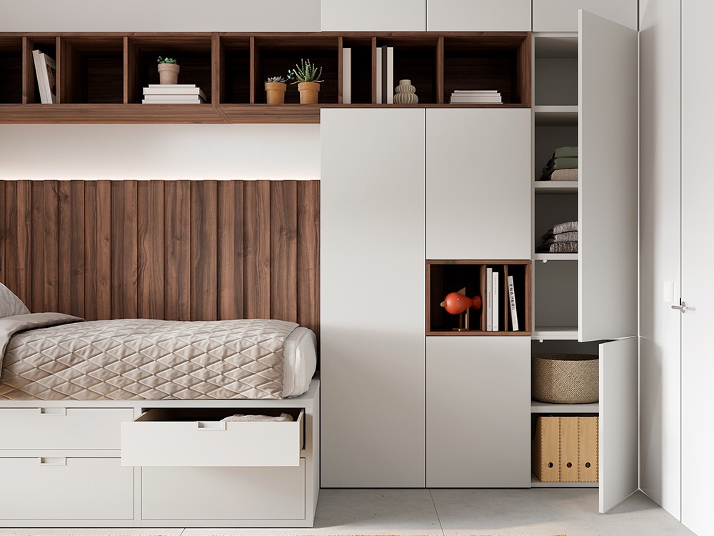 Dormitorio con cama compacta Flow 33 de Jotajotape - 4