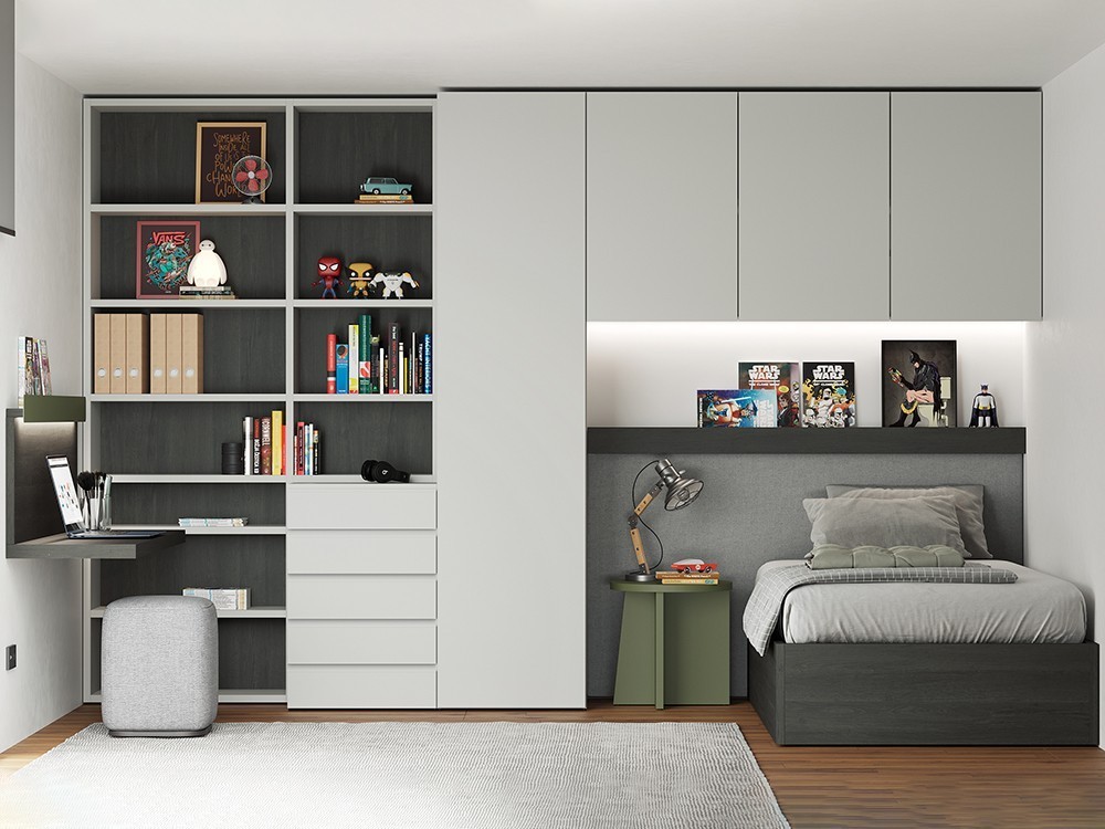 Dormitorio con cama canapé elevable Flow 37 de Jotajotape - 1