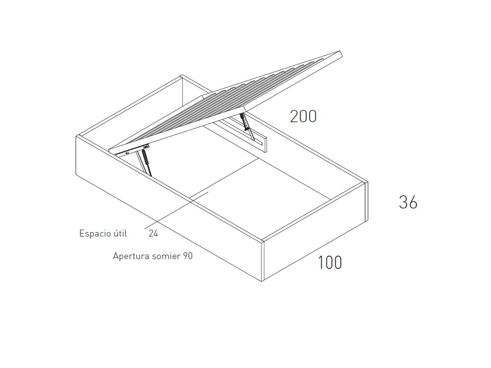Dormitorio con cama canapé elevable Flow 37 de Jotajotape - 5