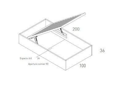 Dormitorio con cama canapé elevable Flow 37 de Jotajotape - 5