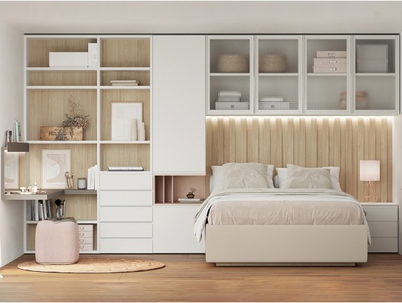 Dormitorio con cama canapé elevable Flow 38 de jotajotape - 1