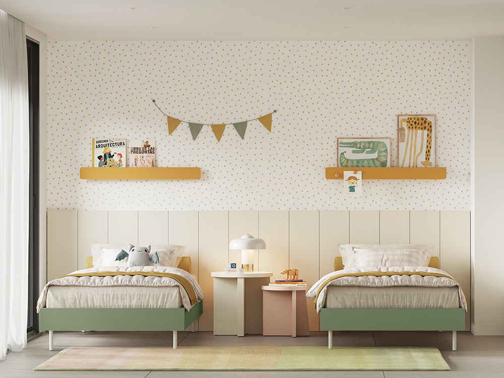 Dormitorio con dos camas Flow 38 de Jotajotape - 1