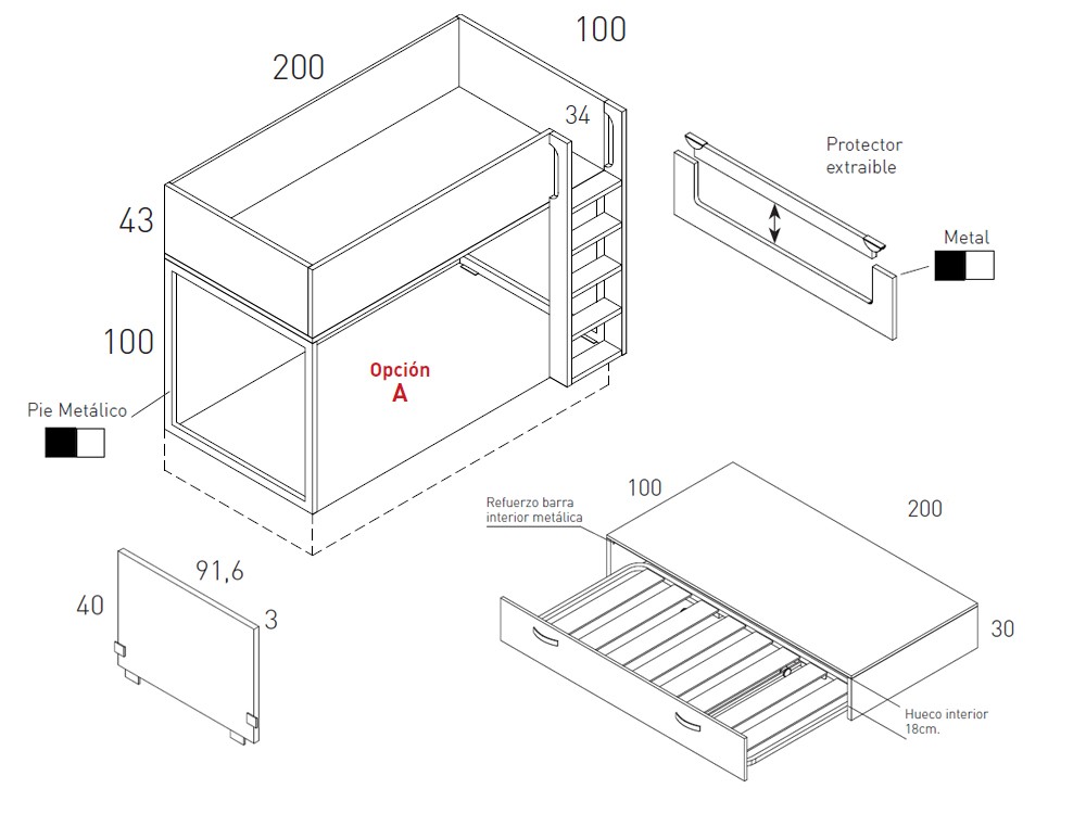 Litera nido Alfa Flow de Jotajotape - 10