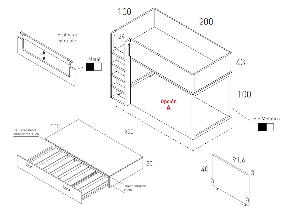 Litera nido Alfa Flow de Jotajotape - 9