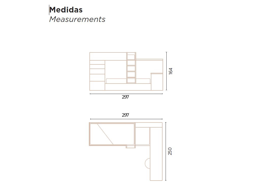 Litera tren con nido, cajones y zona de estudio Flow 43  de Jotajotape - 9
