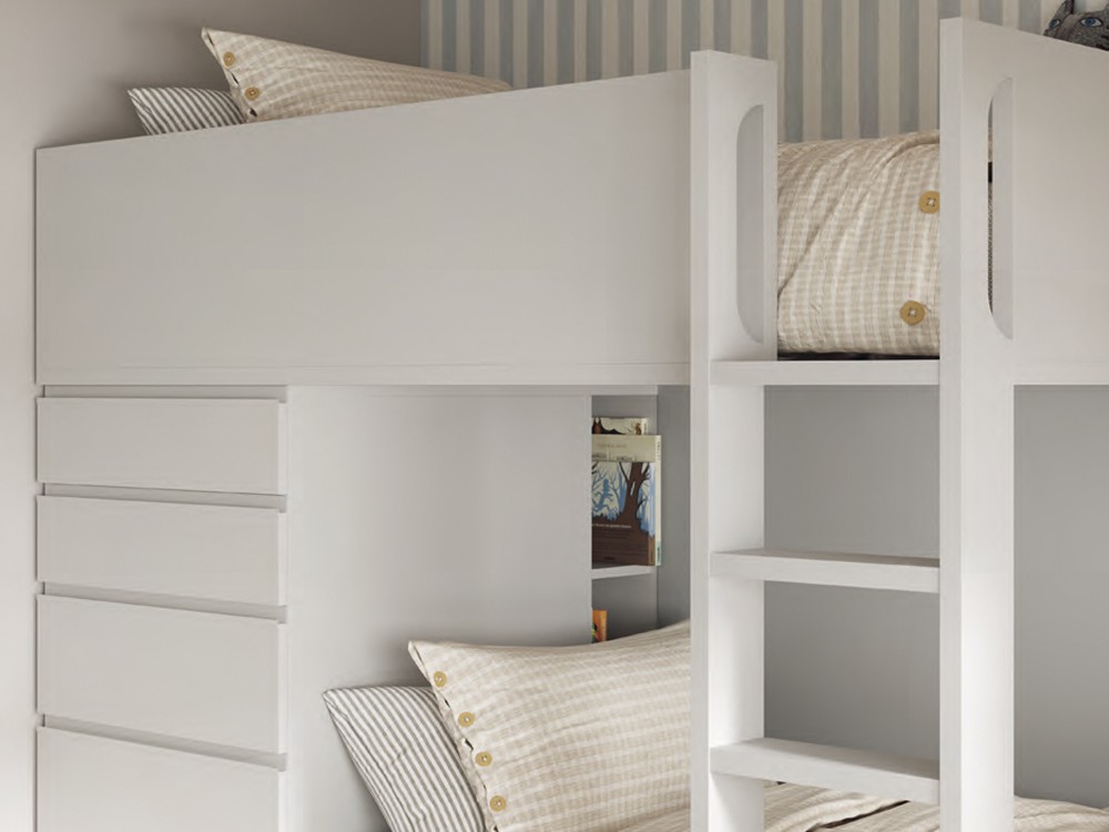 Litera tren con nido, cajones y zona de estudio Flow 43  de Jotajotape - 3