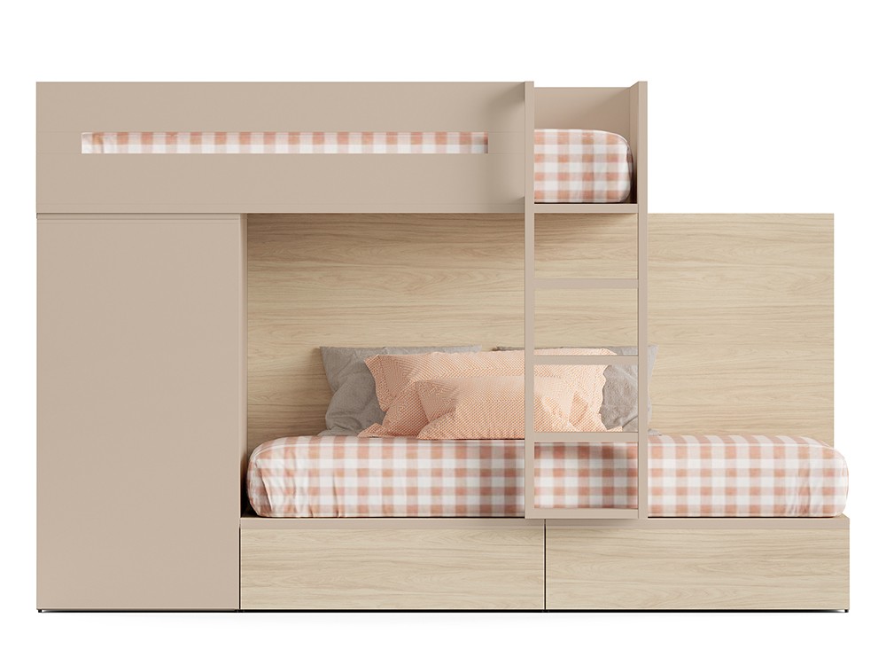 Litera tren con armario y cajones inferiores Flow 43 de Jotajotape - 2