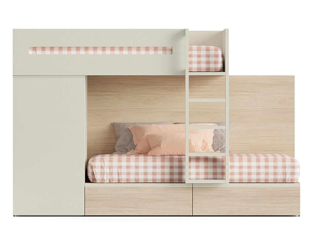Litera tren con armario y cajones inferiores Flow 43 de Jotajotape - 6