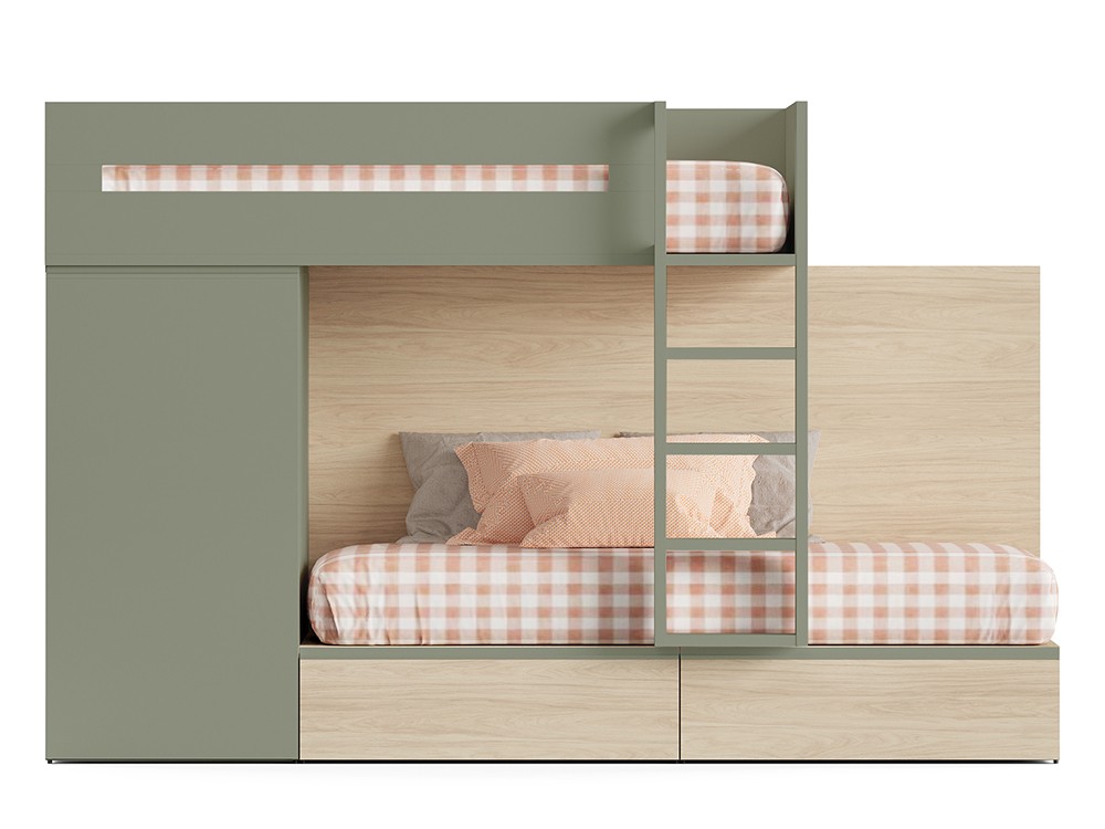 Litera tren con armario y cajones inferiores Flow 43 de Jotajotape - 3