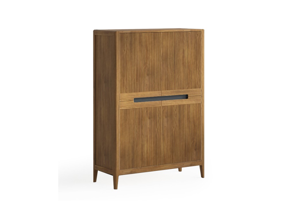 Aparador alto Tallín de madera alistonada con cuatro puertas Grupo Seys - 2