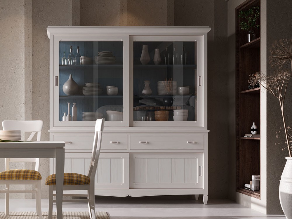 Vitrina con dos puertas y bajo con correderas Amberes