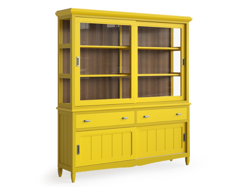 Vitrina con dos puertas y bajo con correderas Amberes