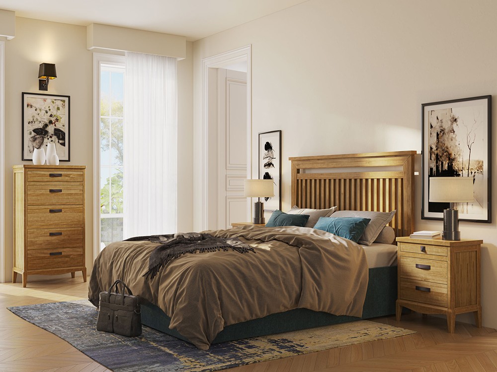 Cabecero de madera maciza Esla de diseño neoclásico Grupo Seys - 1