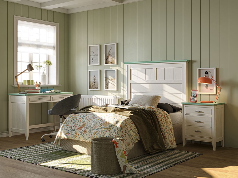 Cabecero juvenil de madera maciza y diseño clásico Gregal de Grupo Seys - 1