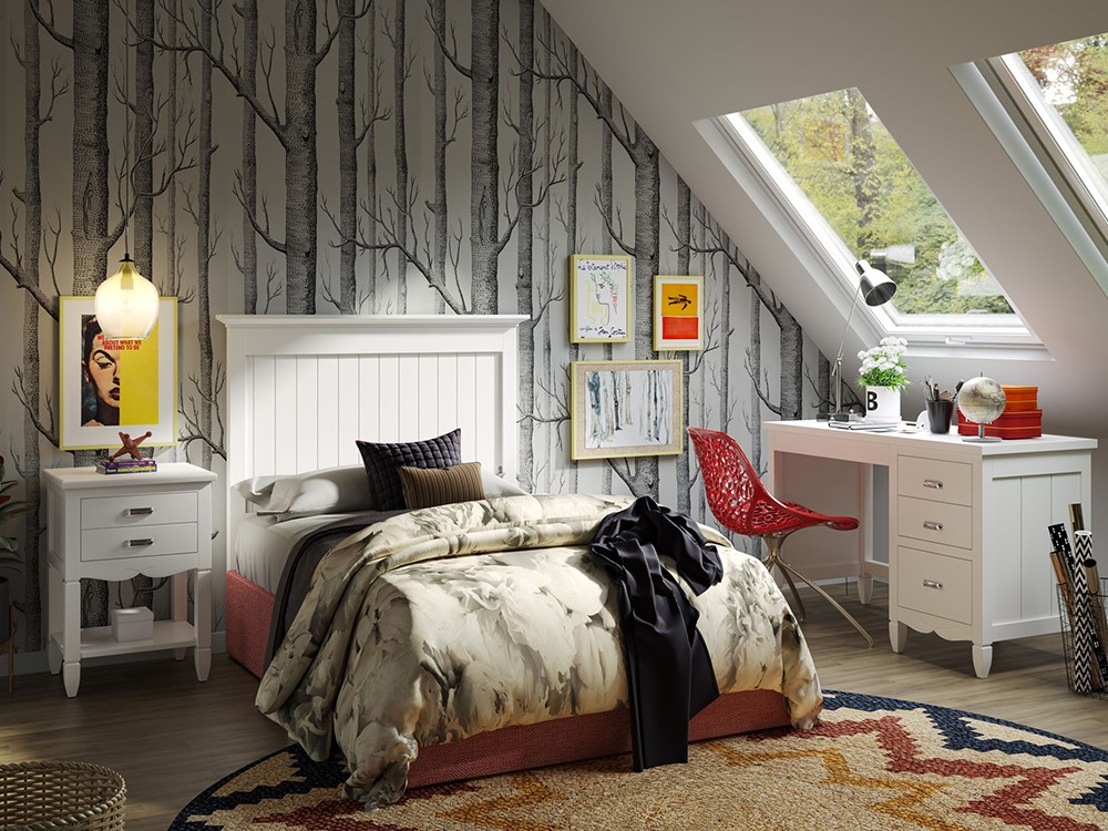 Cabecero juvenil clásico de madera maciza Níger de Grupo Seys - 4