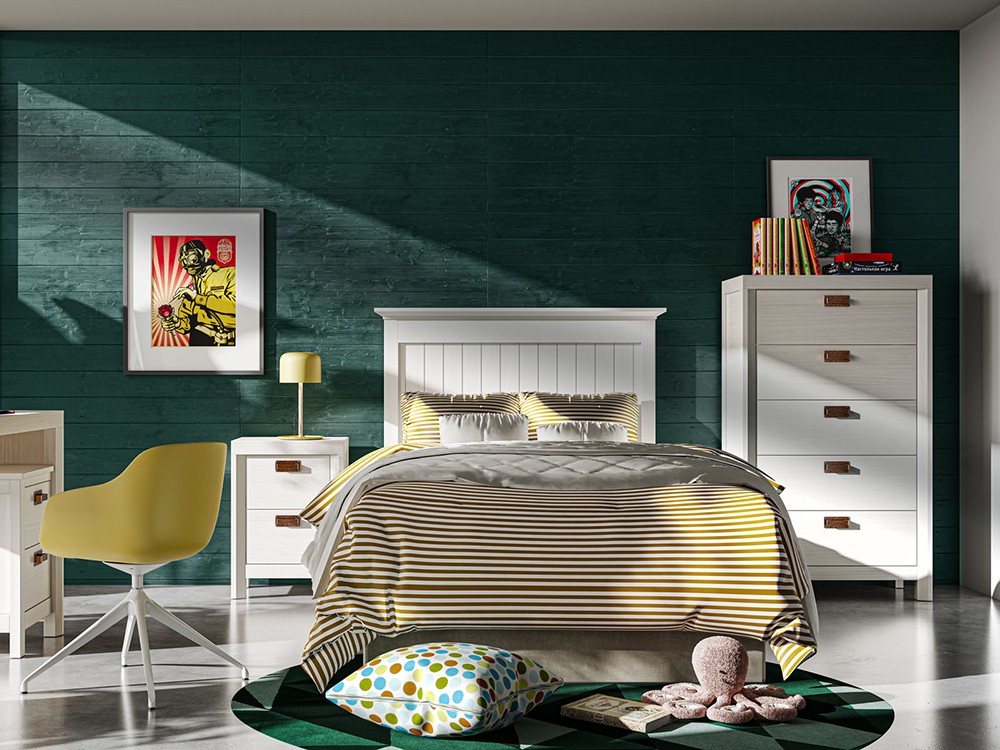 Cabecero juvenil clásico de madera maciza Níger de Grupo Seys - 5