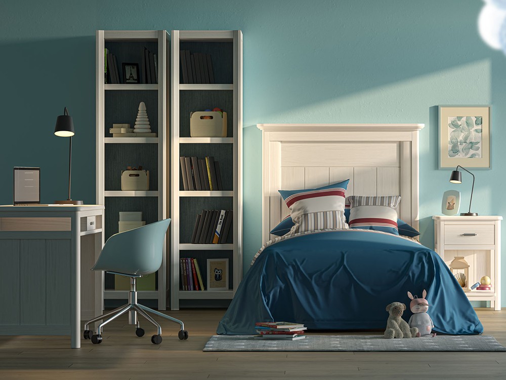 Cabecero juvenil de madera maciza de estilo clásico Cerdeña Grupo Seys - 1