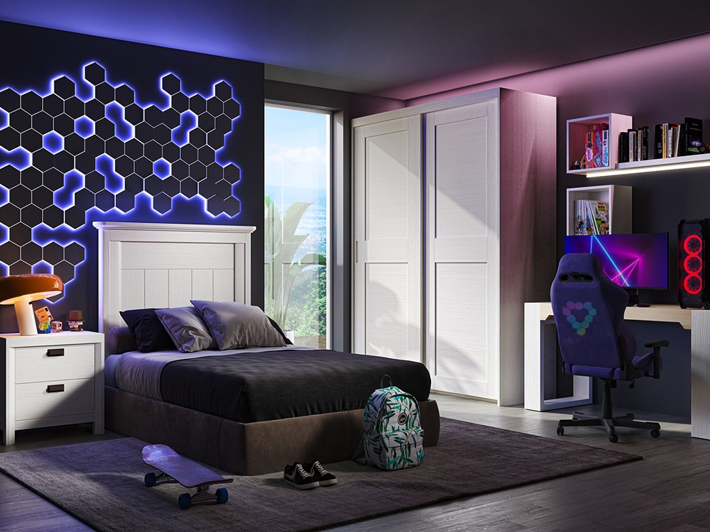 Cabecero juvenil de madera maciza de estilo clásico Cerdeña Grupo Seys - 2