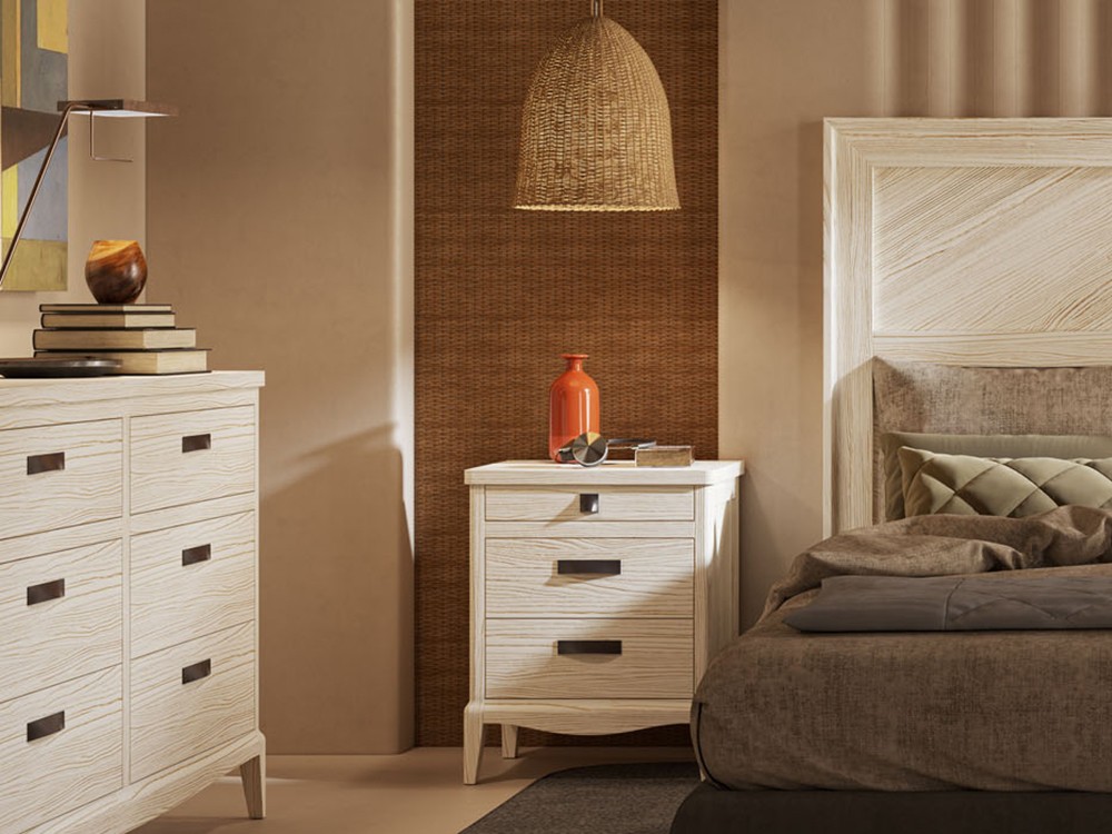 Mesita de noche Quebec de madera maciza Grupo Seys - 1