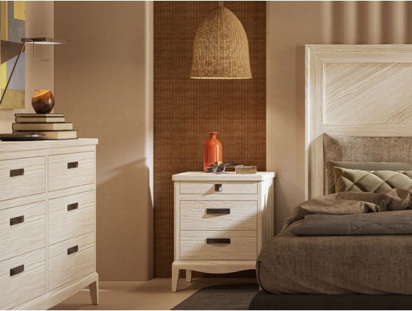 Mesita de noche Quebec de madera maciza Grupo Seys - 1