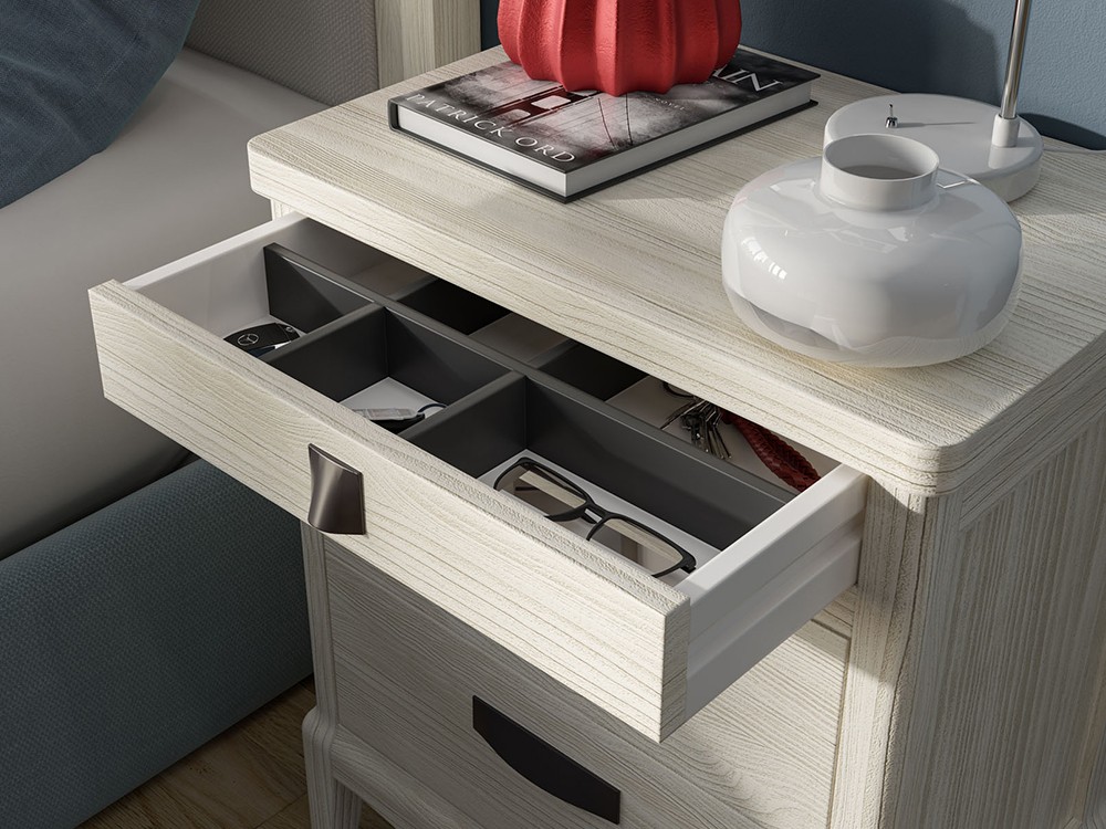 Mesita de noche Quebec de madera maciza Grupo Seys - 2