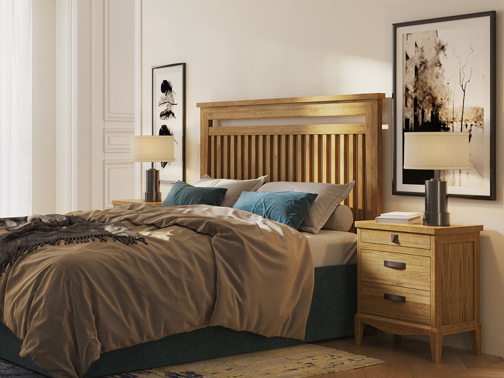 Mesita de noche Quebec de madera maciza Grupo Seys - 3