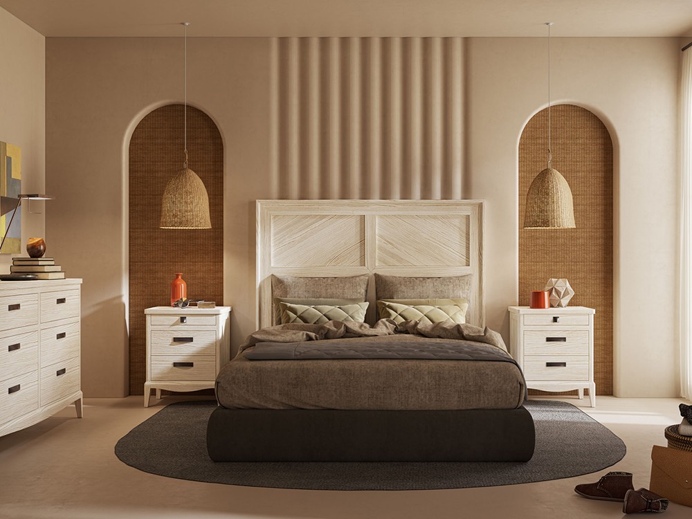 Mesita de noche Quebec de madera maciza Grupo Seys - 12