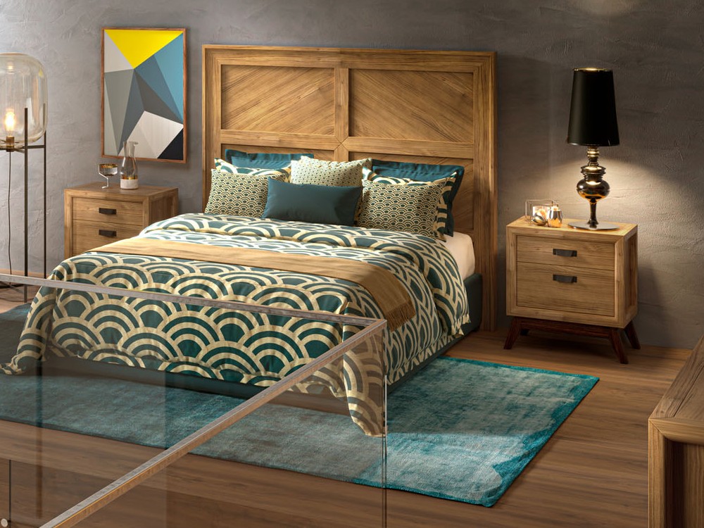 Mesita de noche de madera maciza y diseño clásico Rodas Grupo Seys - 7