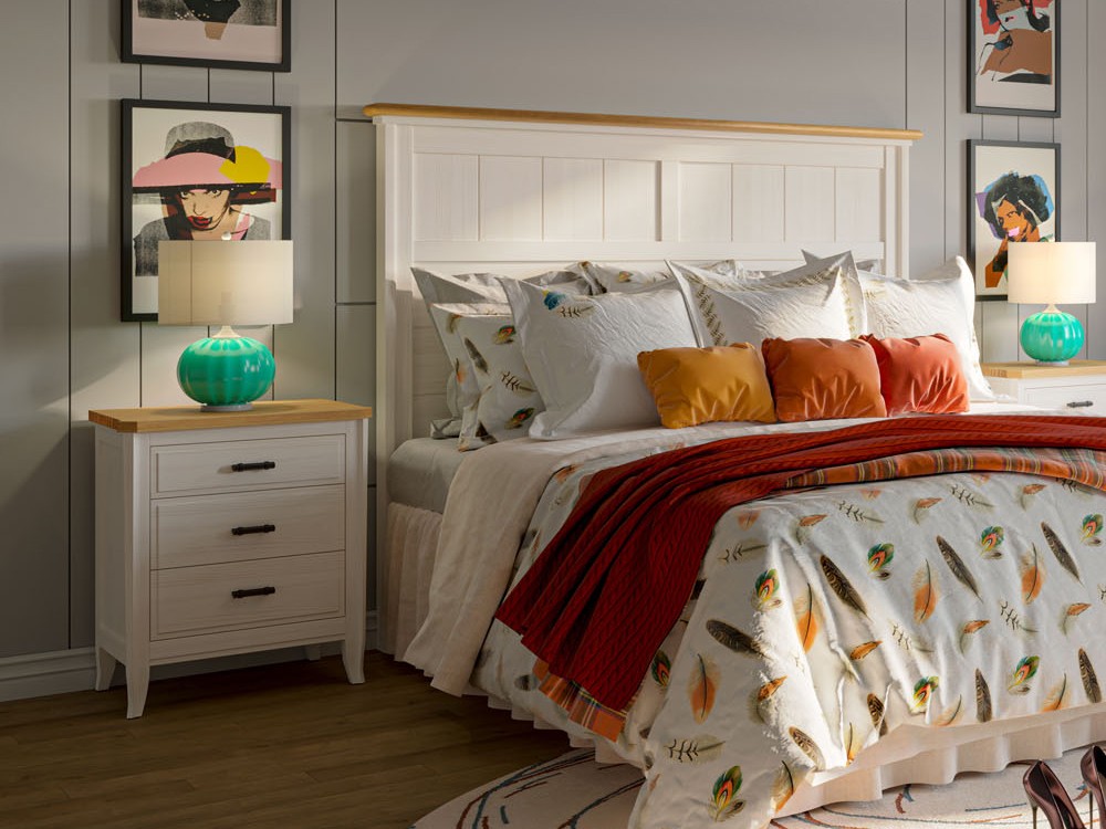 Mesita de noche Génova de madera maciza disponible en varias medidas de Grupo Seys - 1