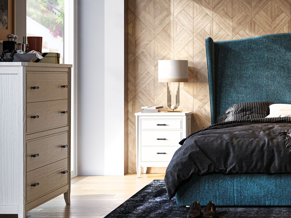 Mesita de noche Génova de madera maciza disponible en varias medidas de Grupo Seys - 12