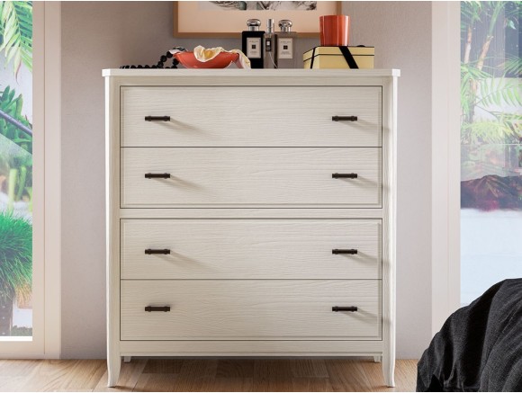 Cómoda Génova de madera maciza con cuatro cajones de Grupo Seys - 1