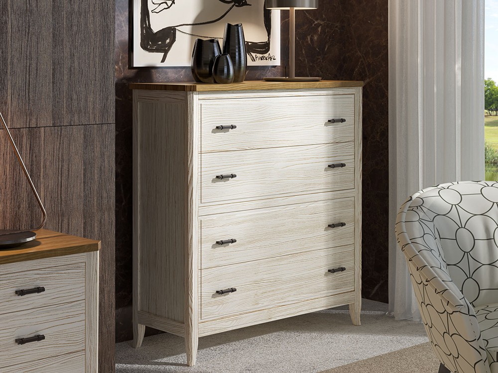 Cómoda Génova de madera maciza con cuatro cajones de Grupo Seys - 7