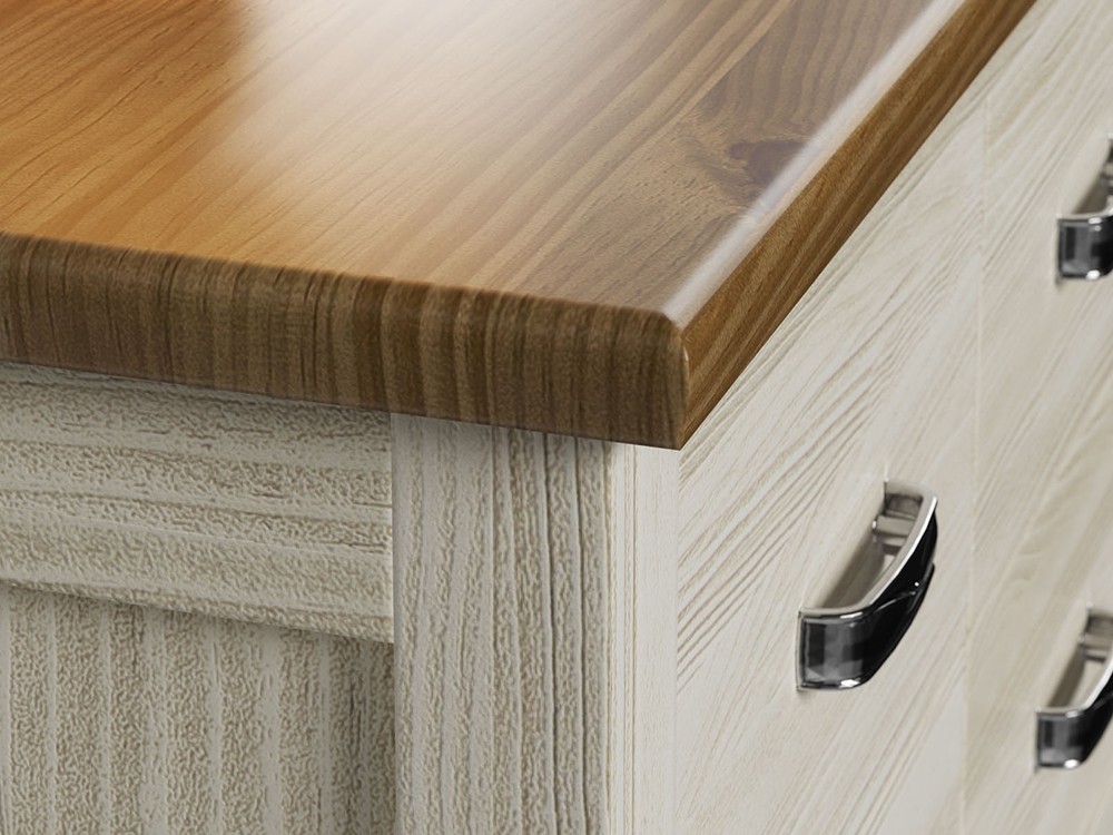 Mesita de noche Amberes de madera maciza con tres cajones de Grupo Seys - 9