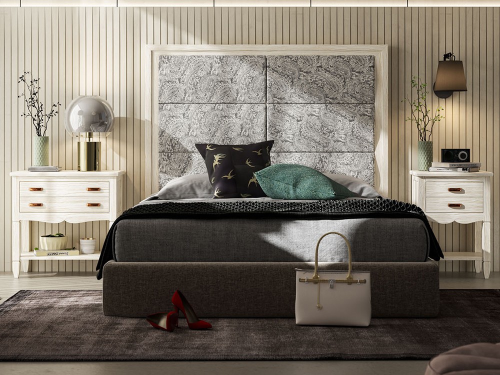 Mesita de noche con un cajón Amberes de madera maciza de Grupo seys - 1