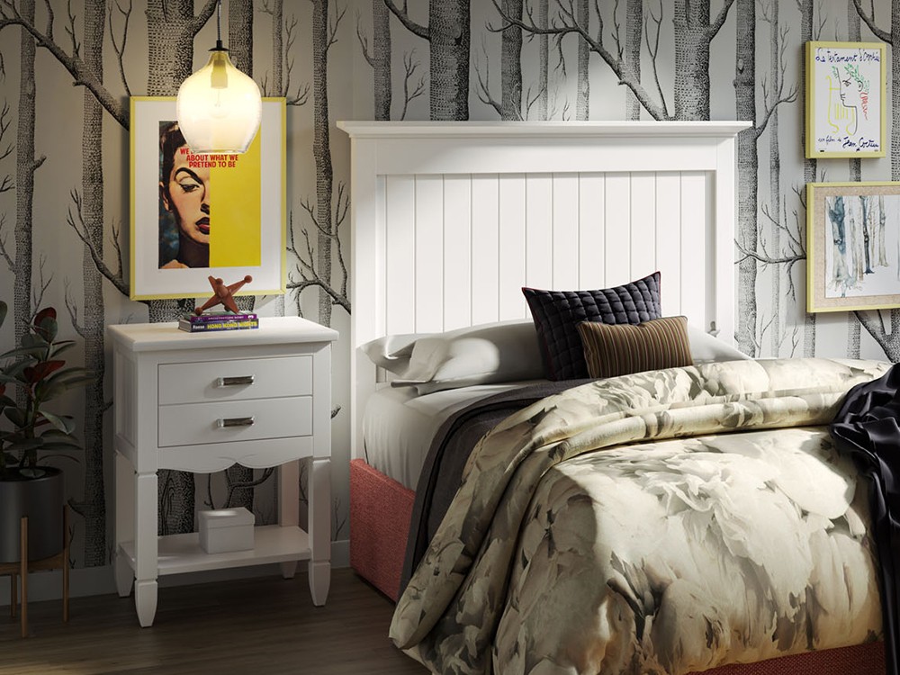 Mesita de noche con un cajón Amberes de madera maciza de Grupo seys - 10