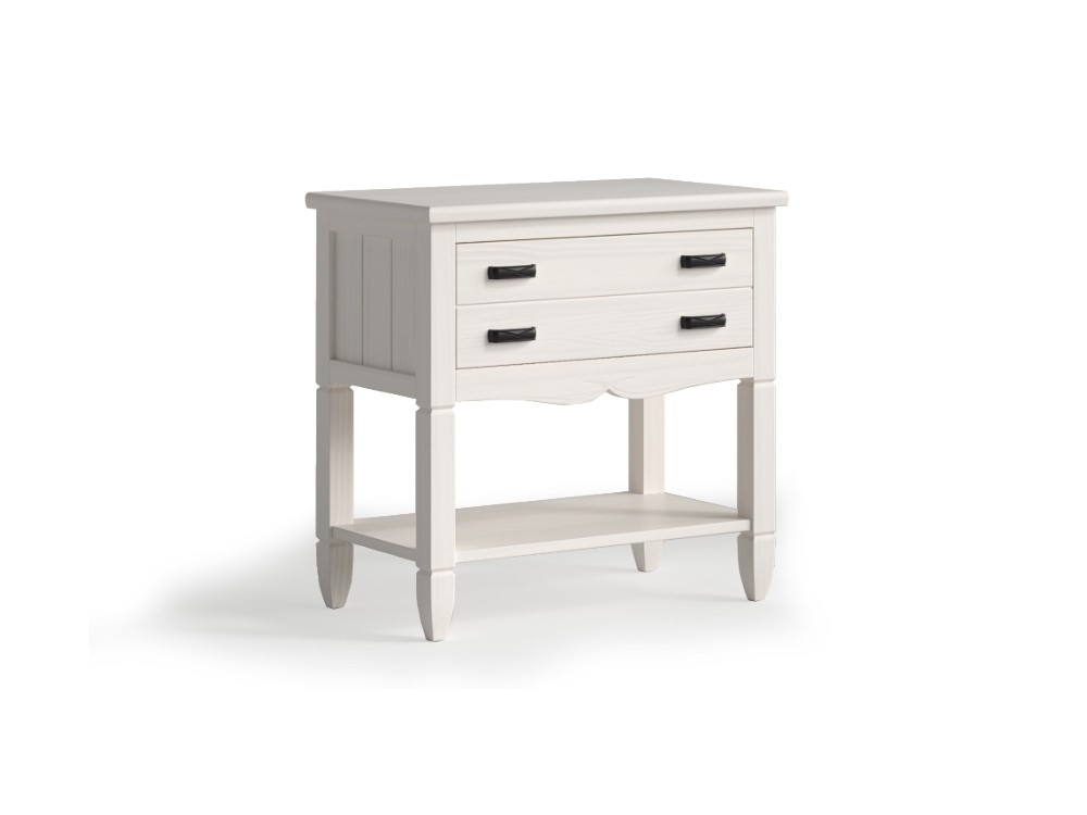 Mesita de noche con un cajón Amberes de madera maciza de Grupo seys - 6