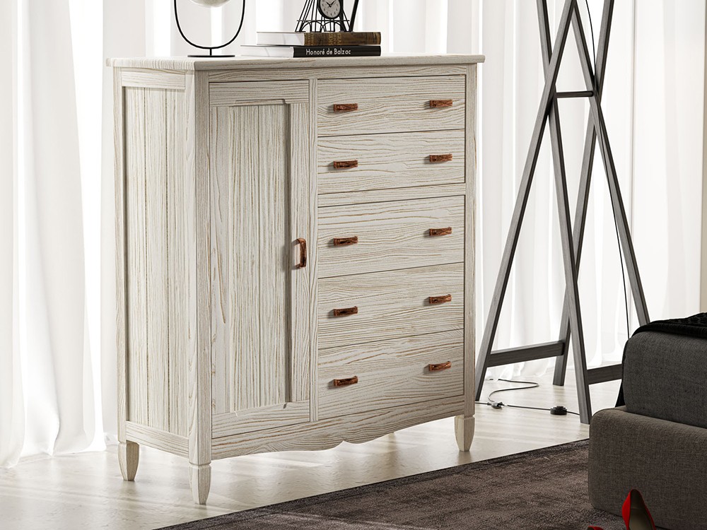 Cómoda con puerta Amberes de madera maciza de Grupo Seys - 5