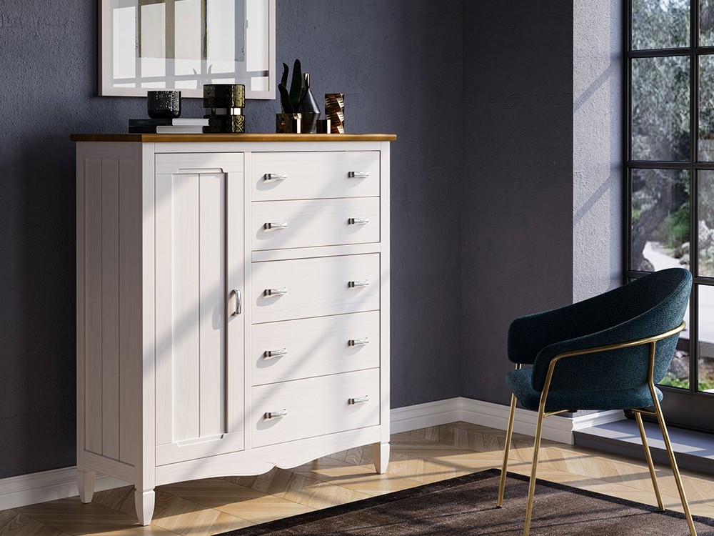 Cómoda con puerta Amberes de madera maciza de Grupo Seys - 1