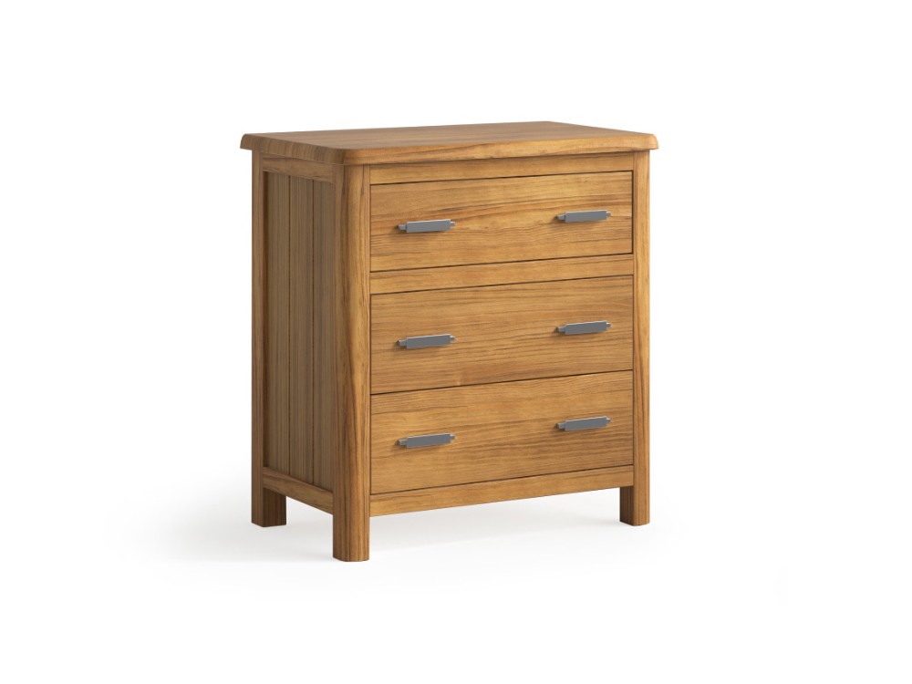 Mesita de noche Cerdeña de madera maciza con tres cajones de Grupo Seys - 7