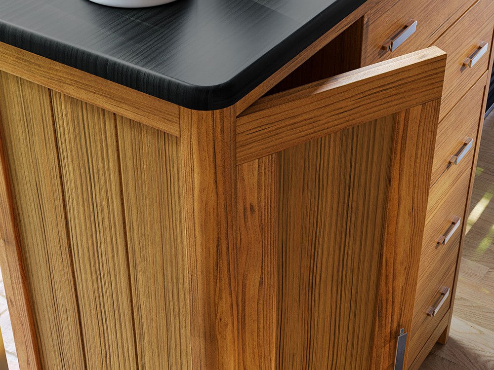 Cómoda con puerta y cajones de madera maciza Cerdeña de grupo Seys - 6