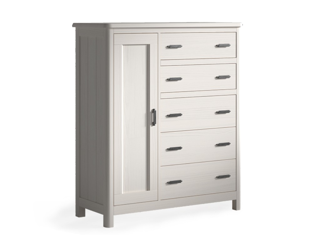 Cómoda con puerta y cajones de madera maciza Cerdeña de grupo Seys - 2